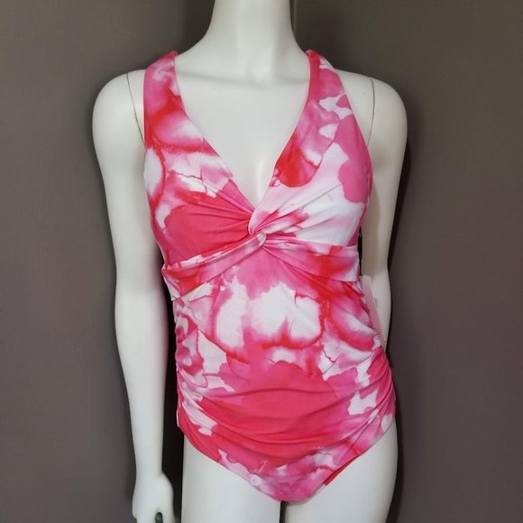 Calvin Klein Strappy Tie Dye One Piece Swimsuit Size 12 - Picture 2 of 12